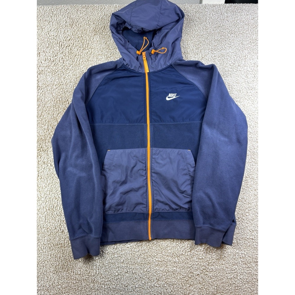 Nike Sportswear Hybrid Graphic Full Zip Hoodie L Blue Orange BV3592-410